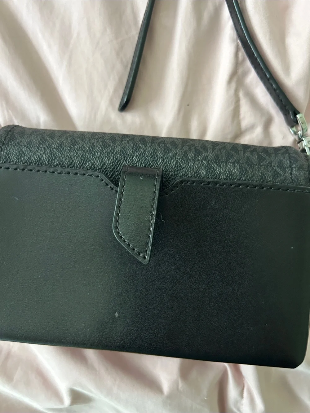 Michael Kors Black and Silver Crossbody Bag
